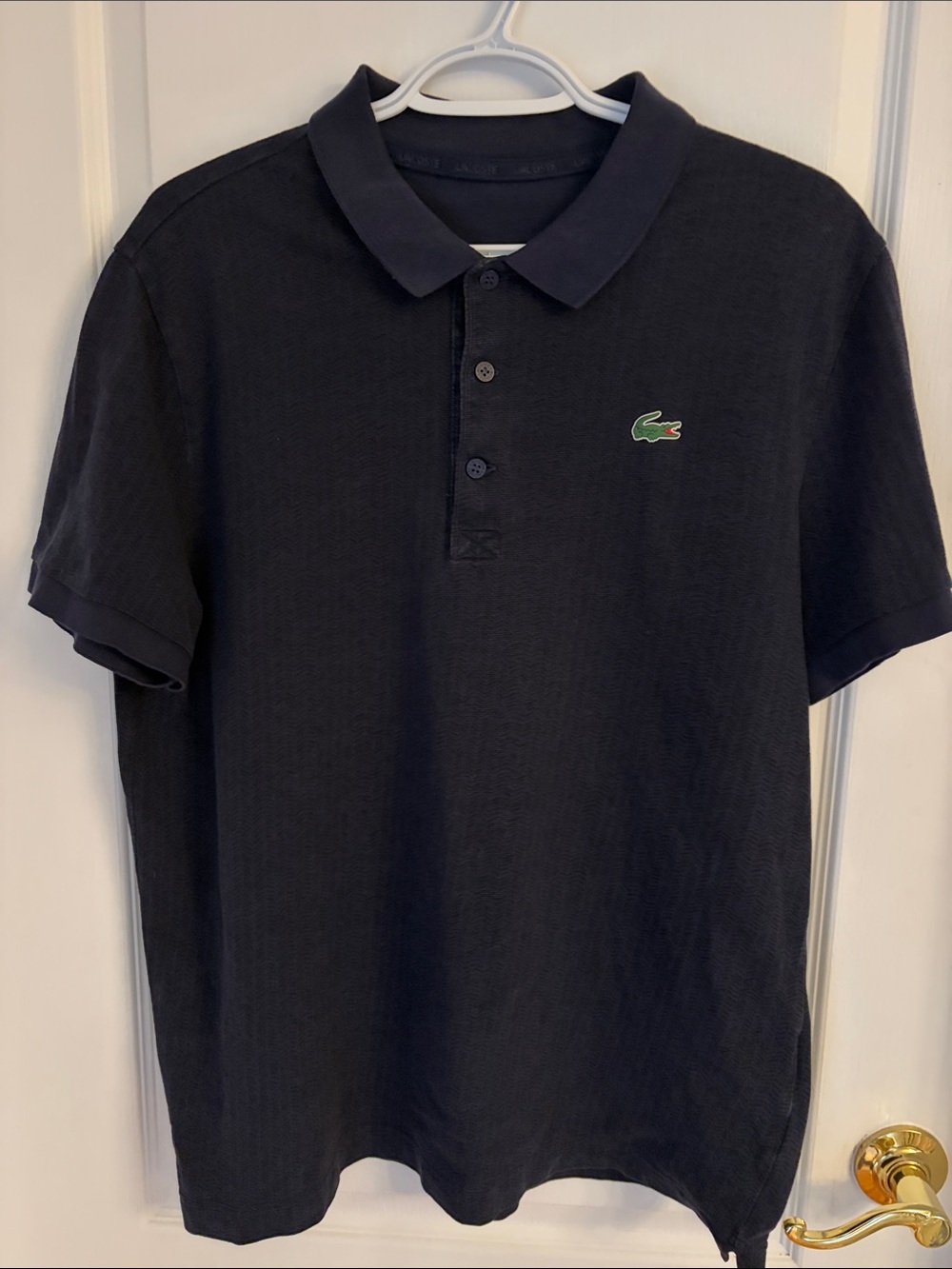 Lacoste Sport Men's Dark Blue Cotton Piqué Polo with Green Crocodile Emblem